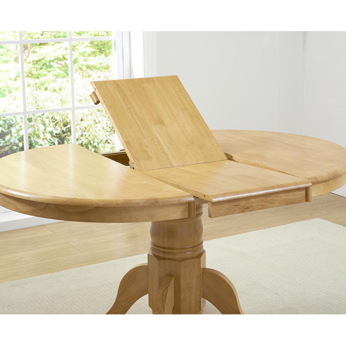Extending Epsom Oak Pedestal Table with 4 Natural Isabella Chairs – image 13