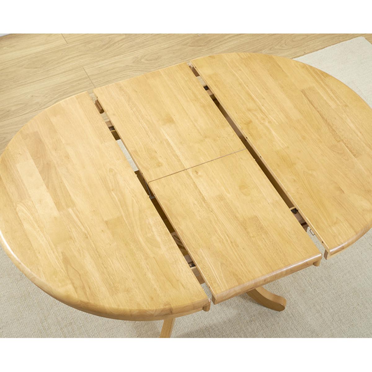 Extending Epsom Oak Pedestal Table with 4 Natural Isabella Chairs – image 14