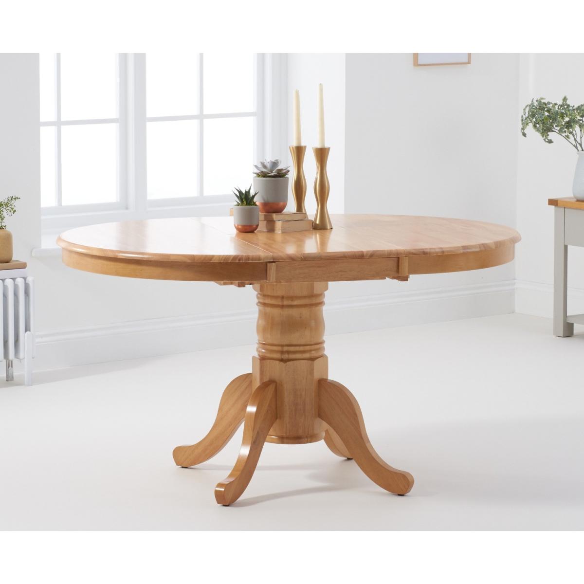 Extending Epsom Oak Pedestal Table with 4 Natural Isabella Chairs – image 5