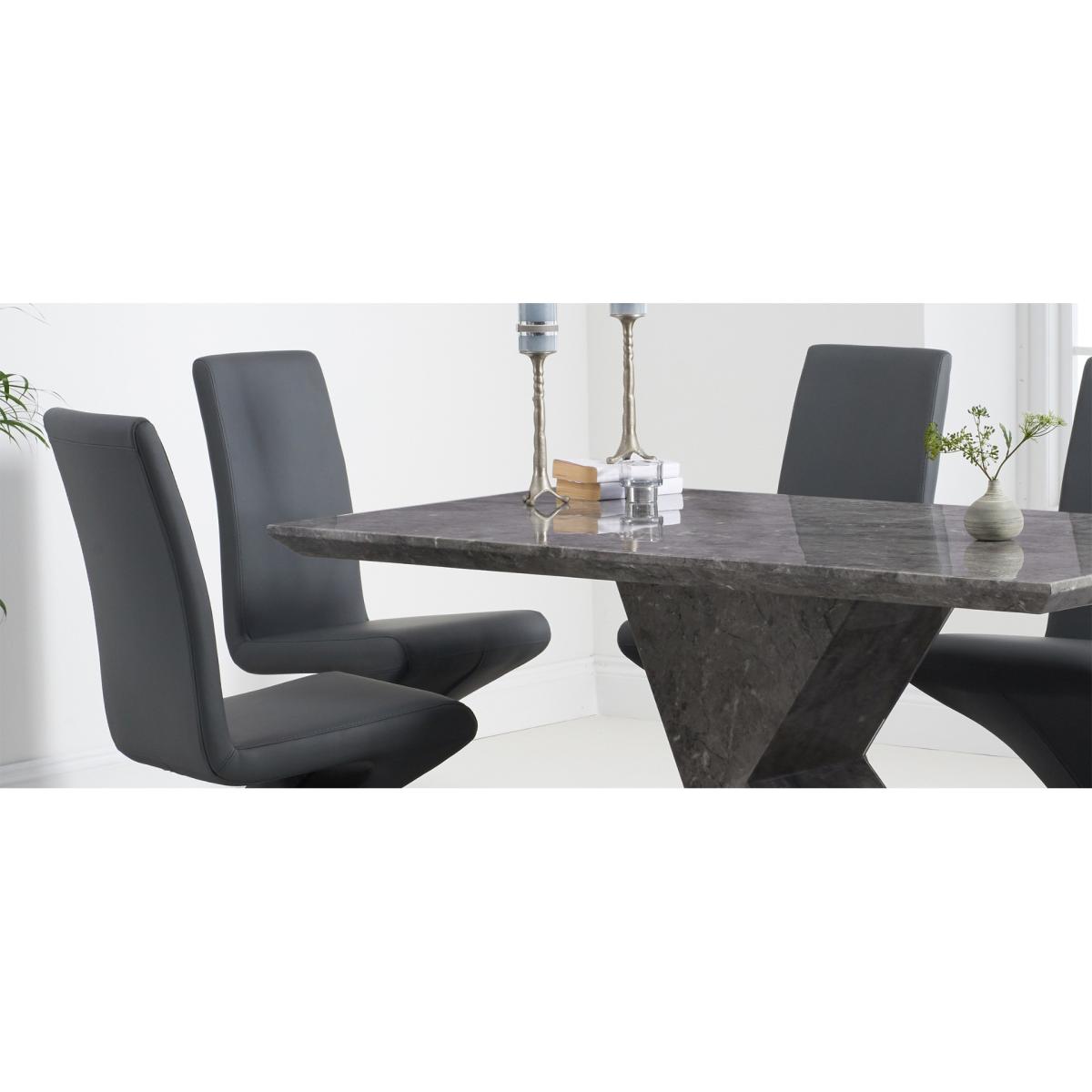 Aaron 160cm Grey Marble Dining Table With 4 Black Hampstead Dining Chairs – image 10