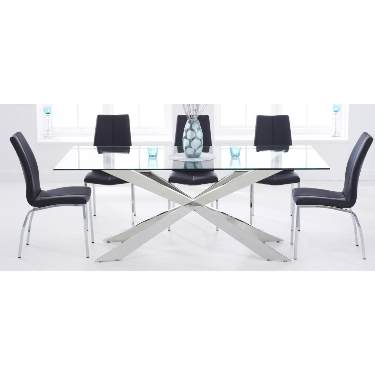 Juniper 200cm Glass Dining Table With 10 Ivory White Hampstead Z Chairs – image 13