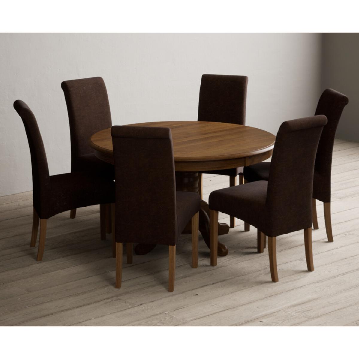 Hertford 120cm Fixed Top Rustic Oak Dining Table with 4 Natural Scroll Back Chairs – image 39