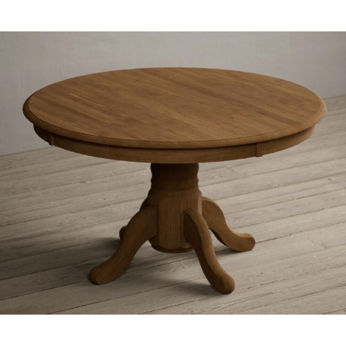 Hertford 120cm Fixed Top Rustic Oak Dining Table with 4 Natural Scroll Back Chairs – image 41