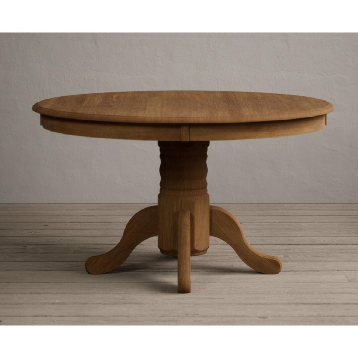 Hertford 120cm Fixed Top Rustic Oak Dining Table with 4 Natural Scroll Back Chairs – image 46