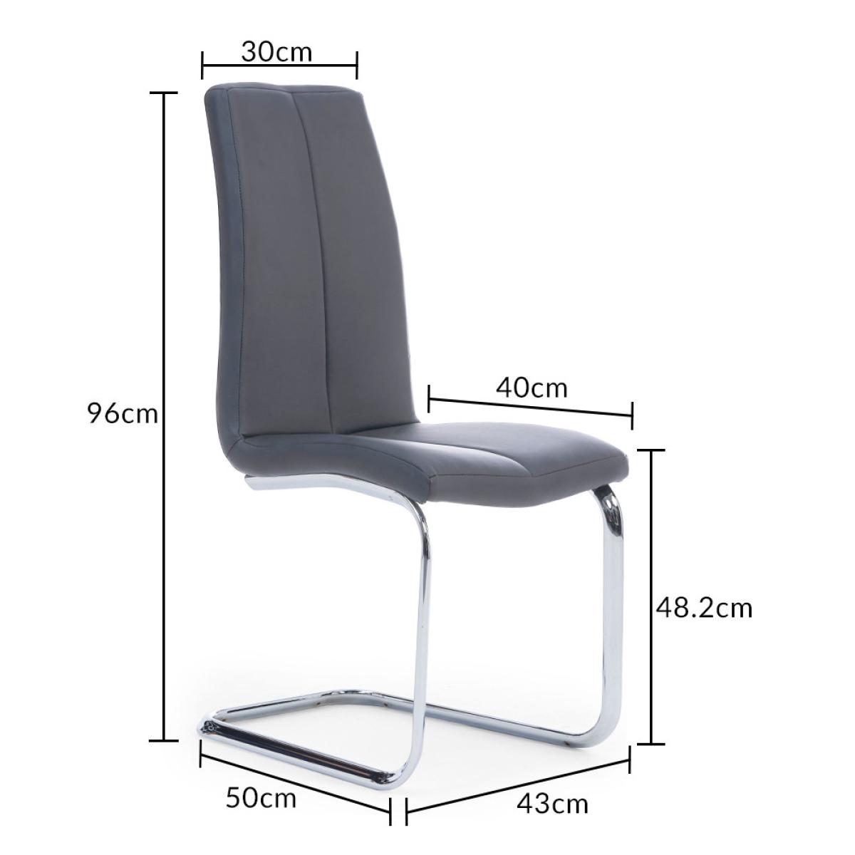 Seattle 160cm Dark Grey High Gloss Dining Table with 4 Grey Gianni Chairs – image 20