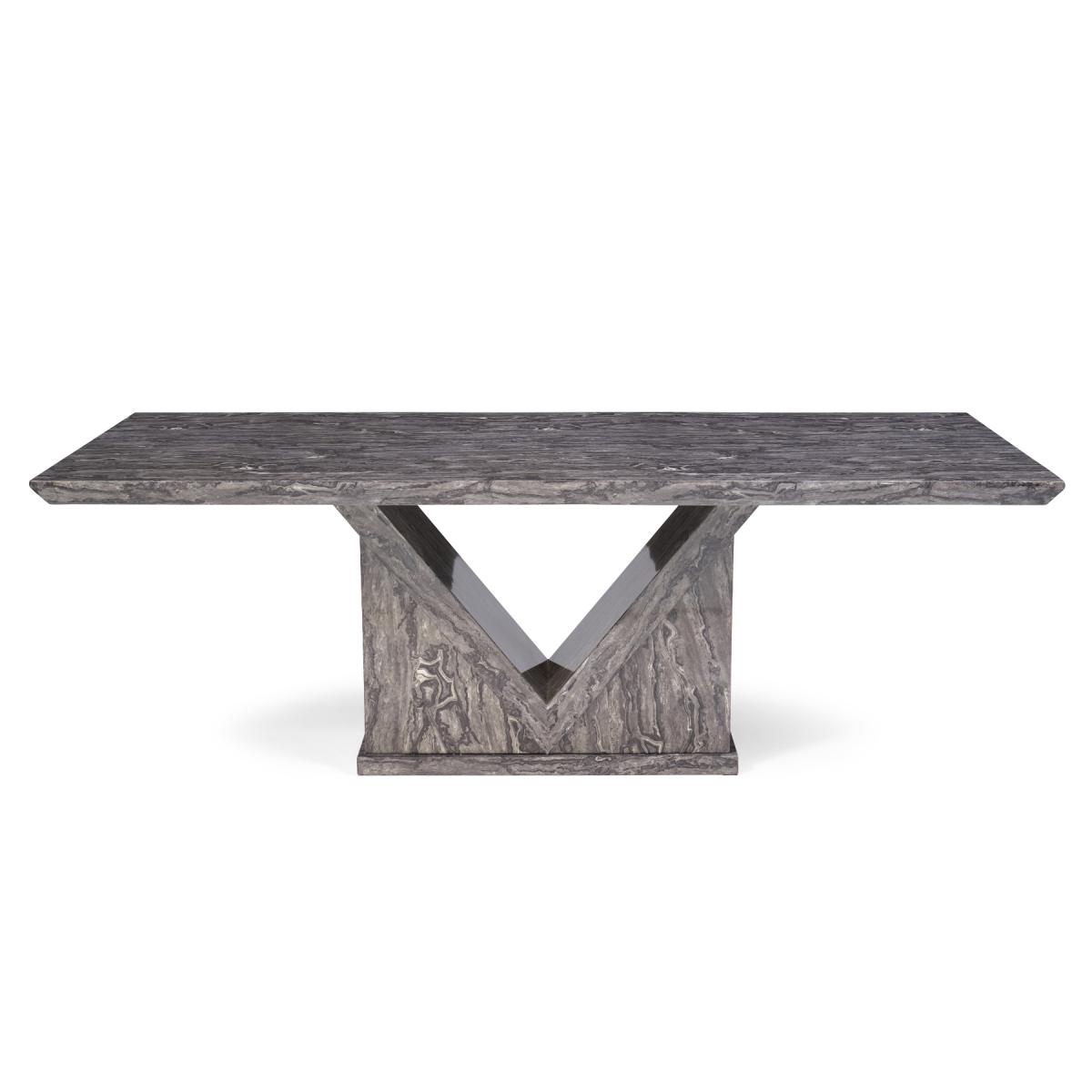 Mocha 220cm Grey Marble Dining Table With 8 Grey Sophia Chairs – image 15