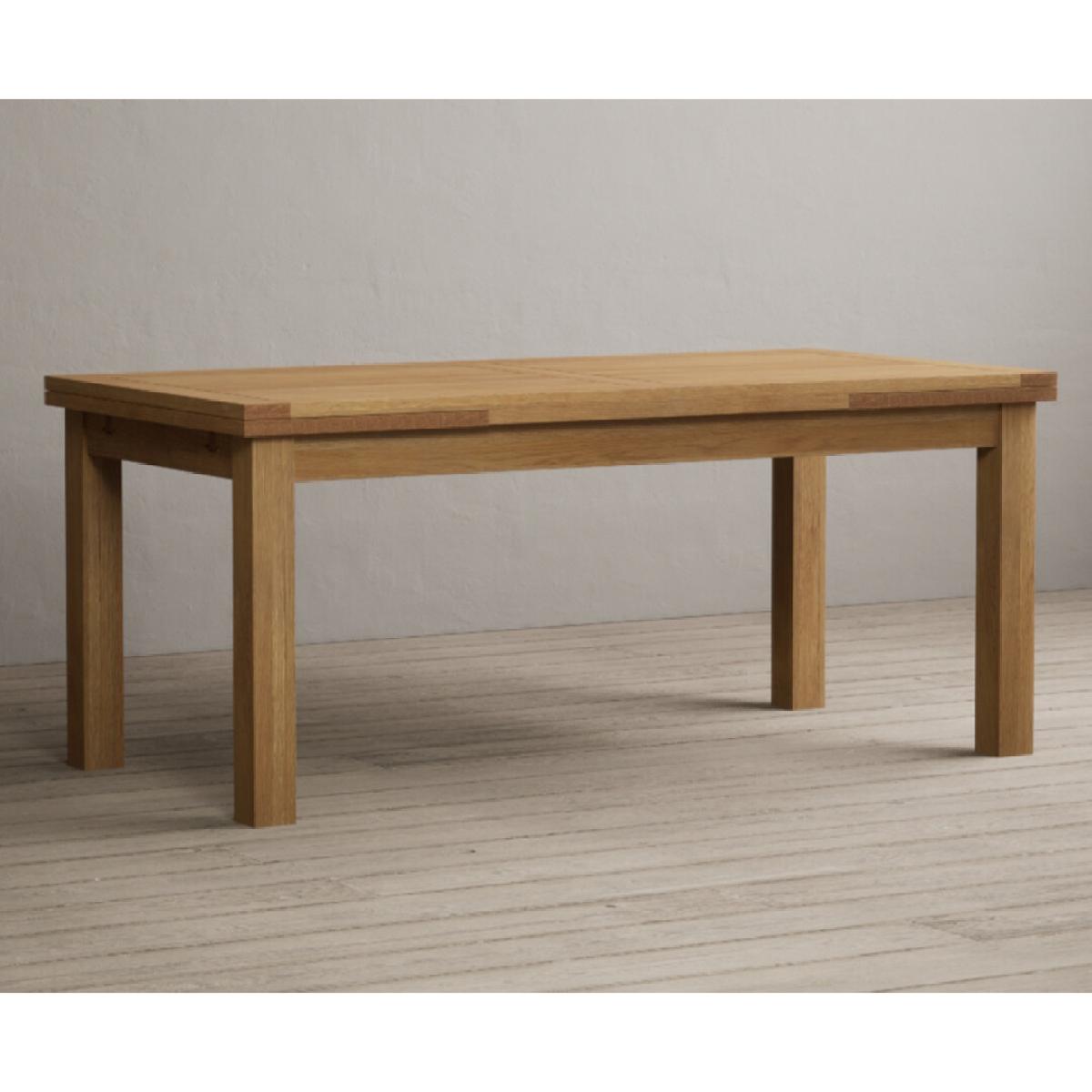 Extending Hampshire 180cm Solid Oak Dining Table With 6 Natural Braced Leg Chairs – image 14