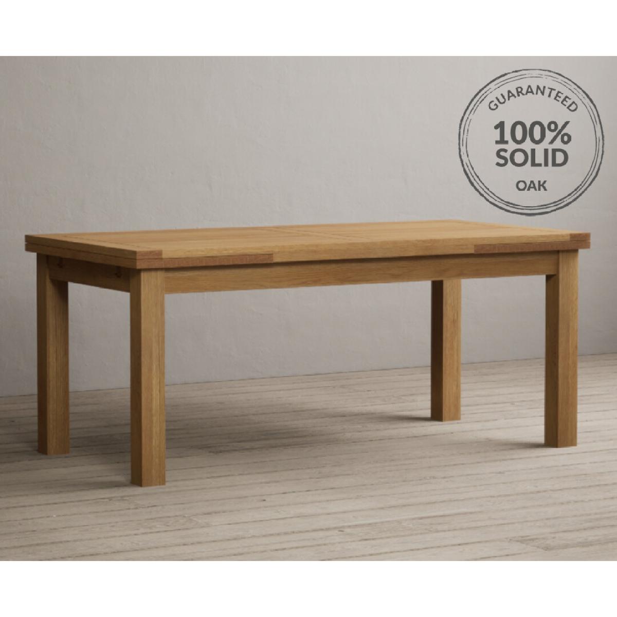 Extending Hampshire 180cm Solid Oak Dining Table With 6 Natural Braced Leg Chairs – image 4