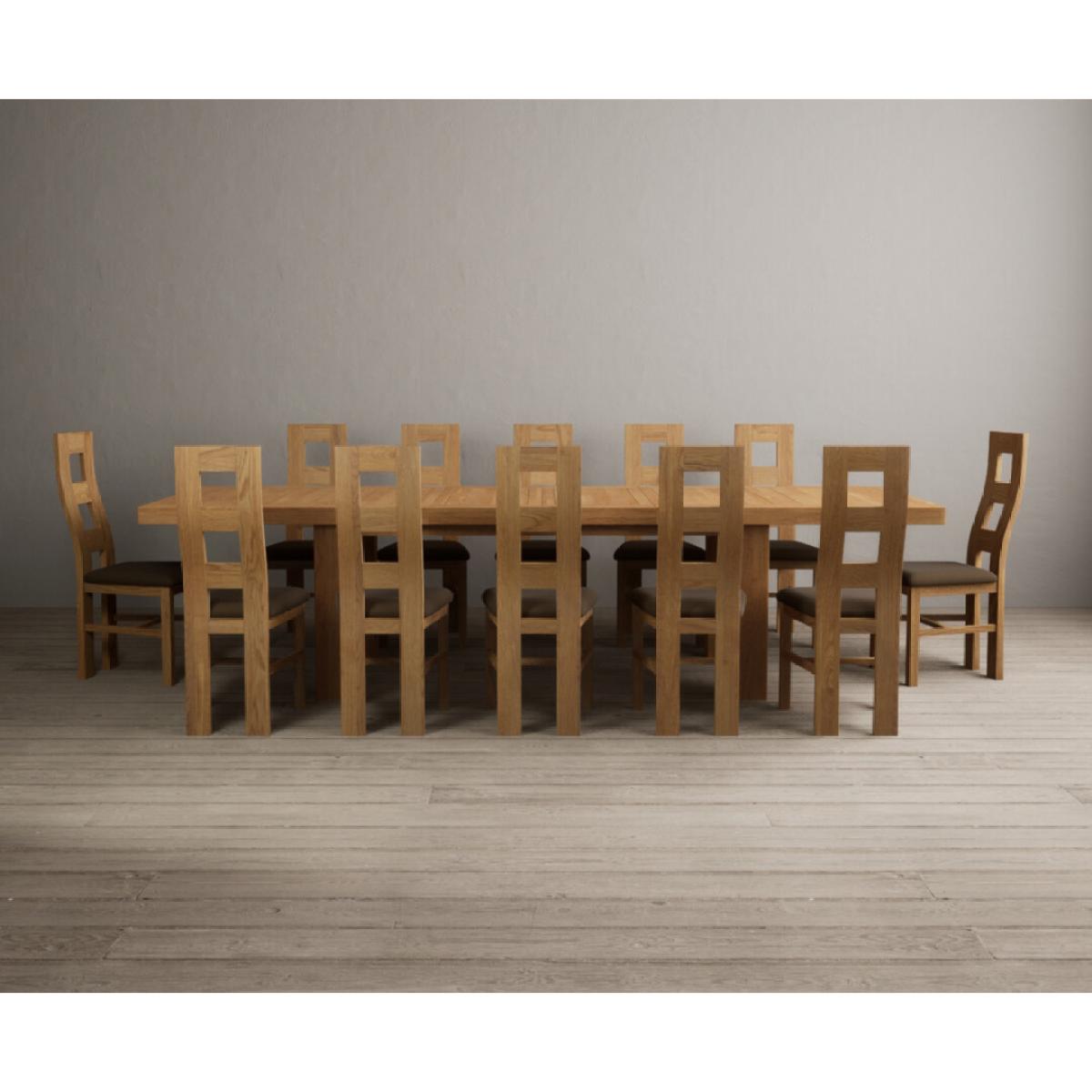 Extending Callington 230cm Oak Dining Table with 8 Cream Natural Solid Oak Chairs – image 25