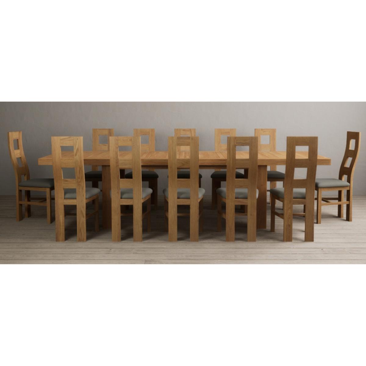 Extending Callington 230cm Oak Dining Table with 8 Cream Natural Solid Oak Chairs – image 43