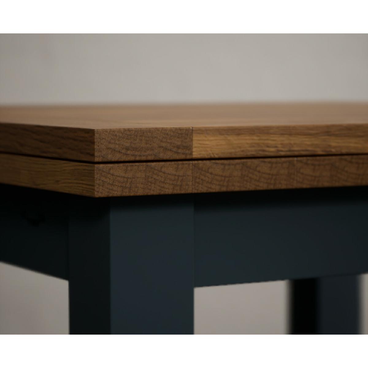Hampshire 90cm Oak and Dark Blue Extending Dining Table With 6 Charcoal Grey Flow Back Chairs – image 24