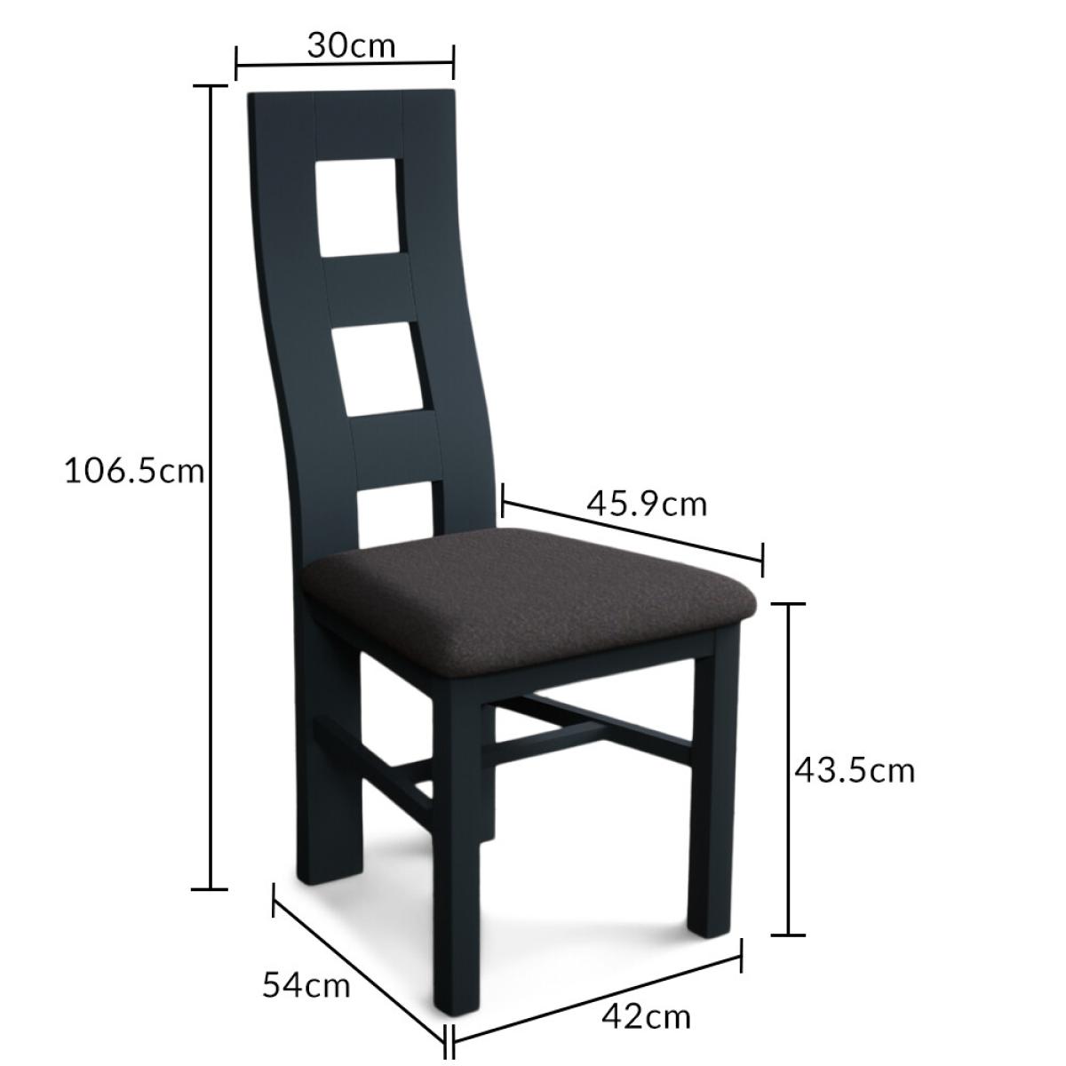 Hampshire 90cm Oak and Dark Blue Extending Dining Table With 6 Charcoal Grey Flow Back Chairs – image 28