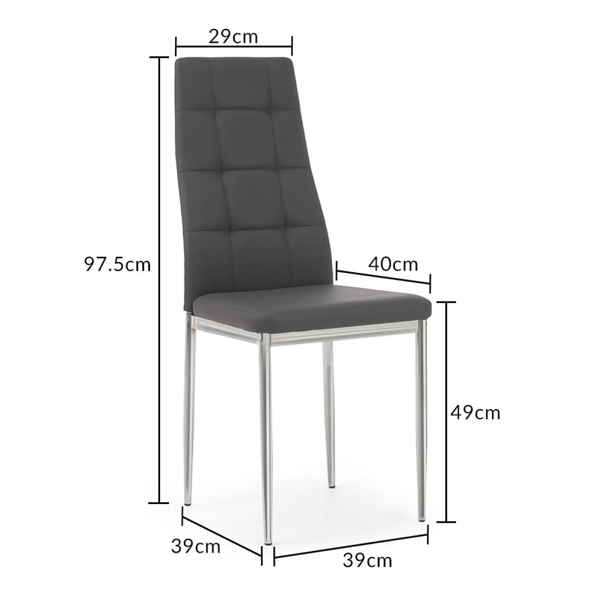 Carter 120cm Round White Marble Table with 6 Grey Angelo Faux Leather Chairs – image 21