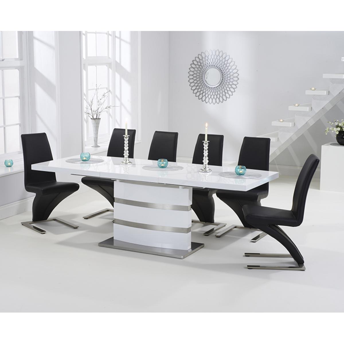 Extending Vicenza 160cm White High Gloss Dining Table With 10 White Aldo Chairs – image 3
