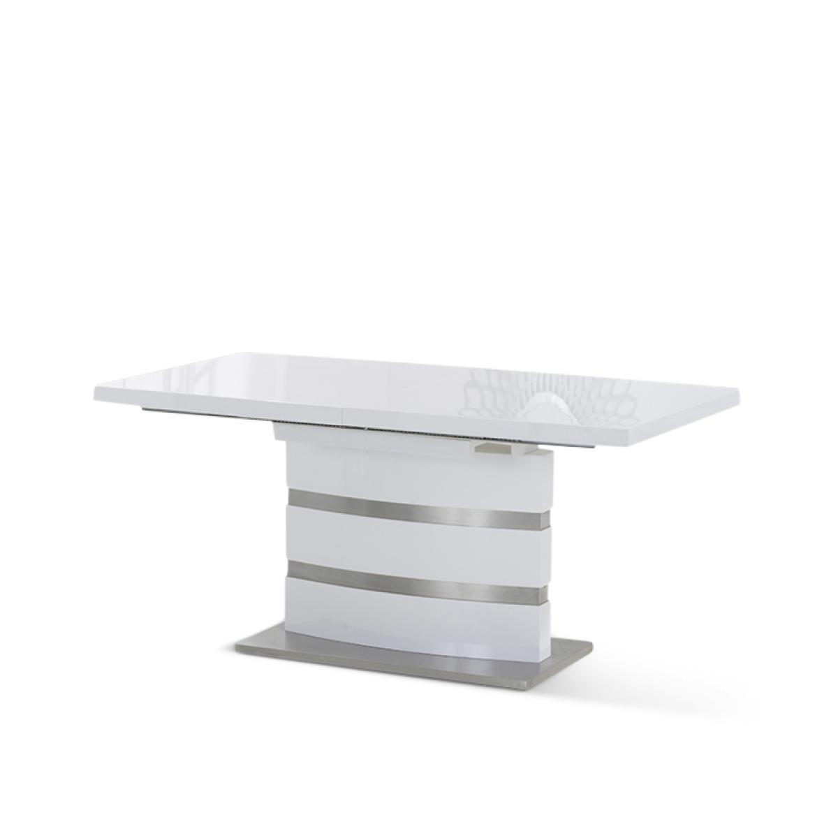 Extending Vicenza 160cm White High Gloss Dining Table With 10 White Aldo Chairs – image 21
