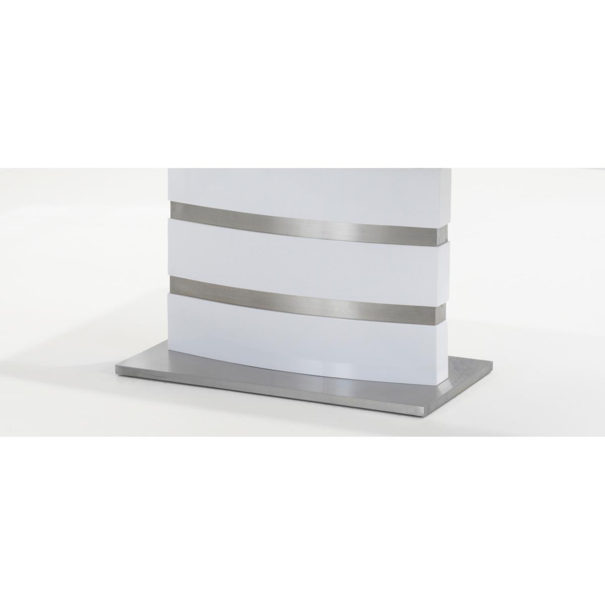 Extending Vicenza 160cm White High Gloss Dining Table With 10 White Aldo Chairs – image 25