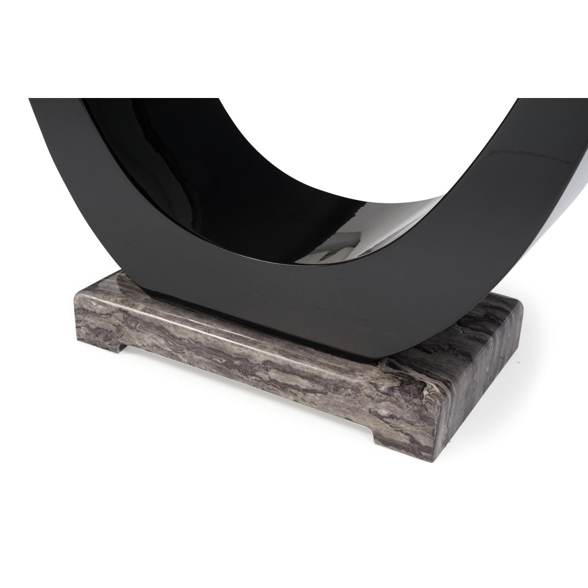 Raphael 170cm Dark Grey Pedestal Marble Dining Table With 6 Black Novara Chairs – image 9