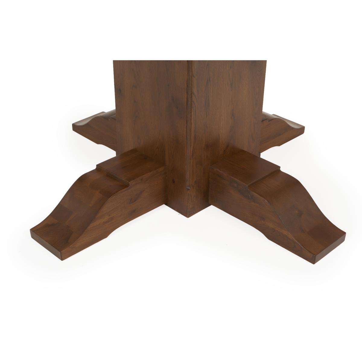 Extending Helmsley Dark Oak Pedestal Dining Table with 4 Grey Keswick Chairs – image 14