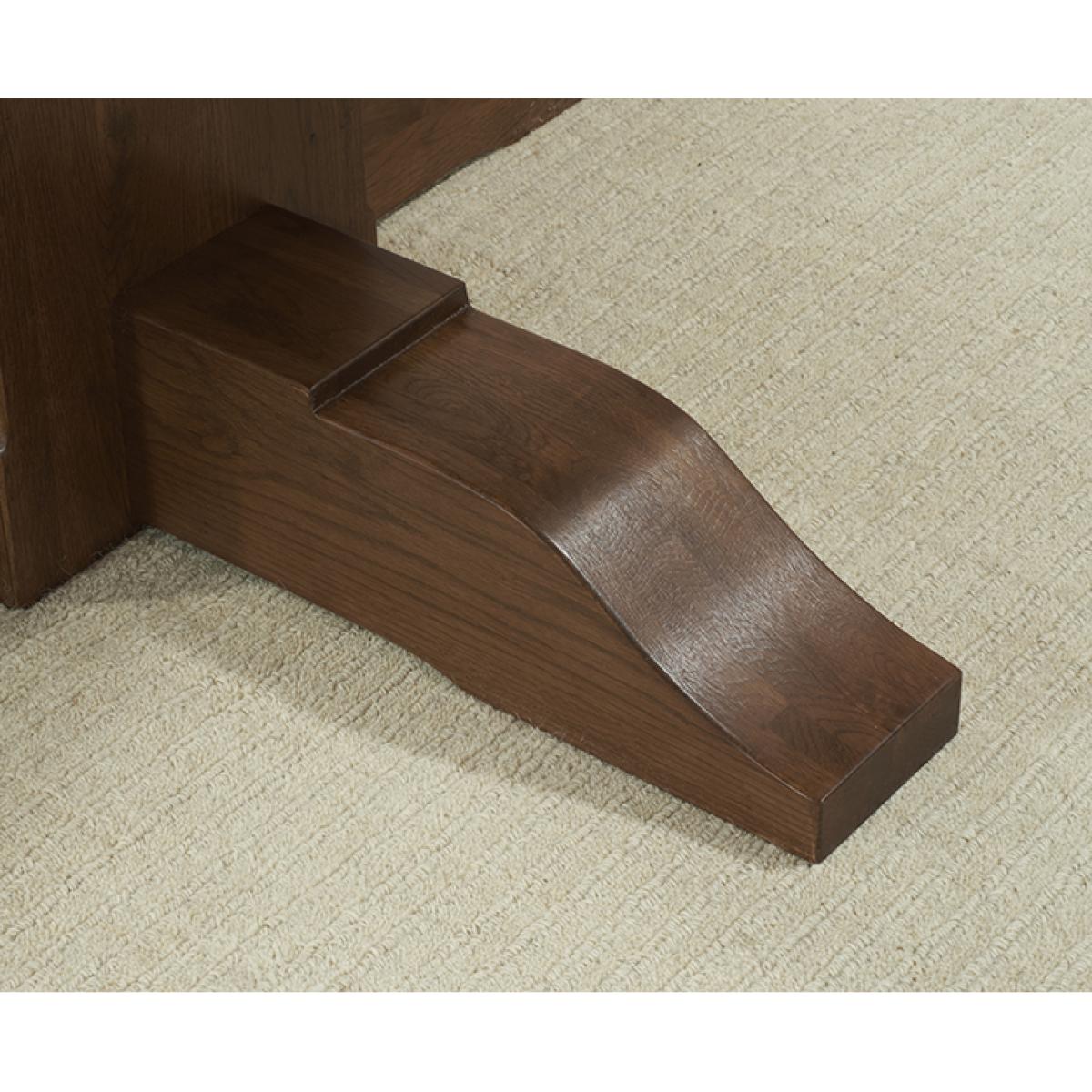 Extending Helmsley Dark Oak Pedestal Dining Table with 4 Grey Keswick Chairs – image 26