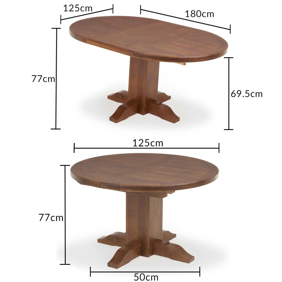 Extending Helmsley Dark Oak Pedestal Dining Table with 4 Grey Keswick Chairs – image 31
