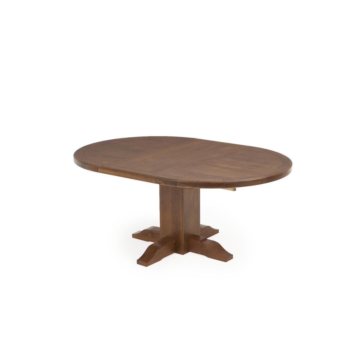 Extending Helmsley Dark Oak Pedestal Dining Table with 4 Grey Keswick Chairs – image 9