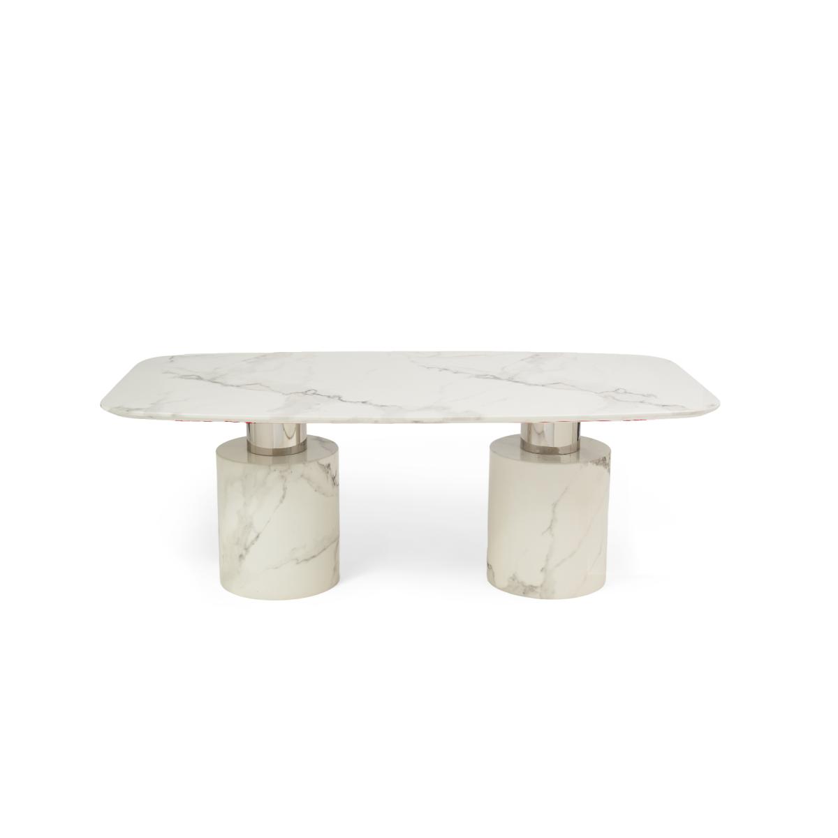 Antonio 180cm White Marble Table With Malaga Chairs - Grey, 4 Chairs – image 7