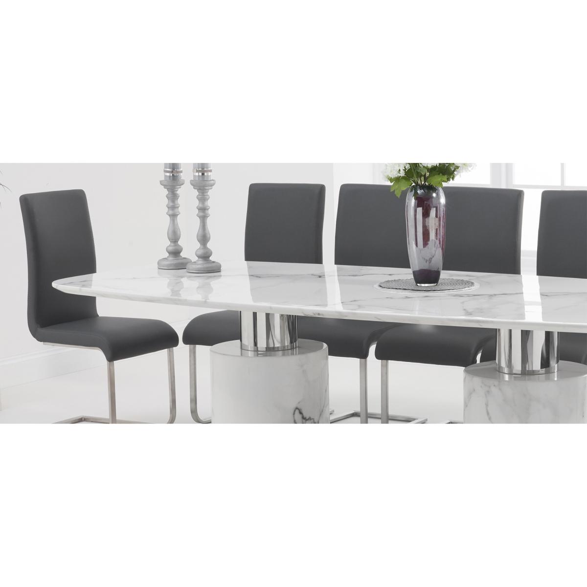 Antonio 180cm White Marble Table With Malaga Chairs - Grey, 4 Chairs – image 9