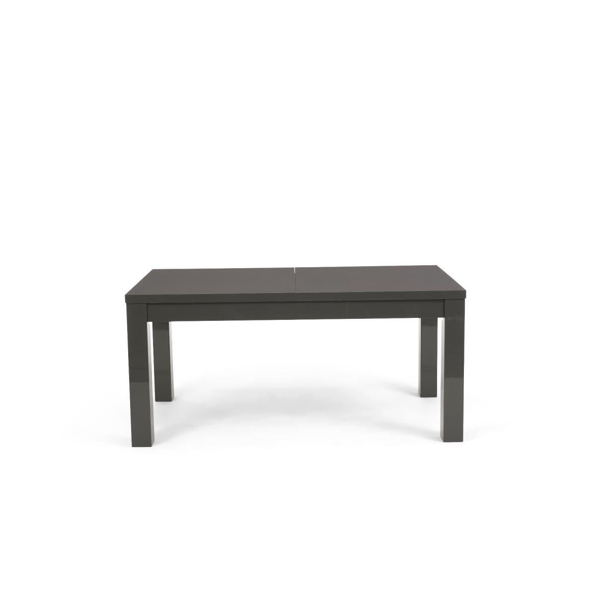 Atlanta Dark Grey Gloss 160-220cm Extending Dining Table With 4 Black Cavello Chairs – image 16