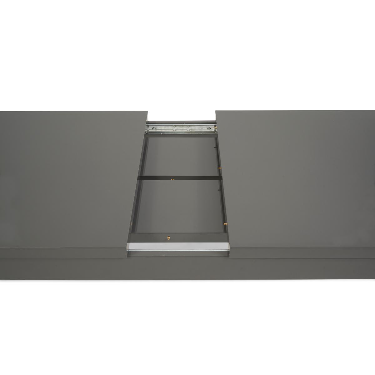 Atlanta Dark Grey Gloss 160-220cm Extending Dining Table With 4 Black Cavello Chairs – image 21
