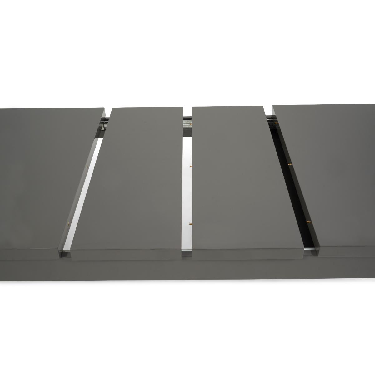 Atlanta Dark Grey Gloss 160-220cm Extending Dining Table With 4 Black Cavello Chairs – image 22