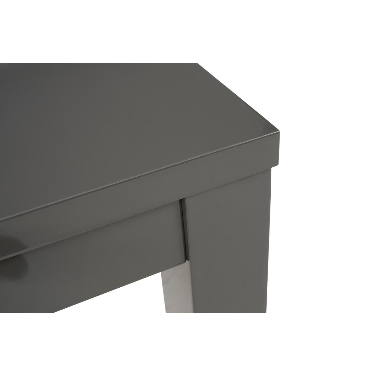 Atlanta Dark Grey Gloss 160-220cm Extending Dining Table With 4 Black Cavello Chairs – image 23
