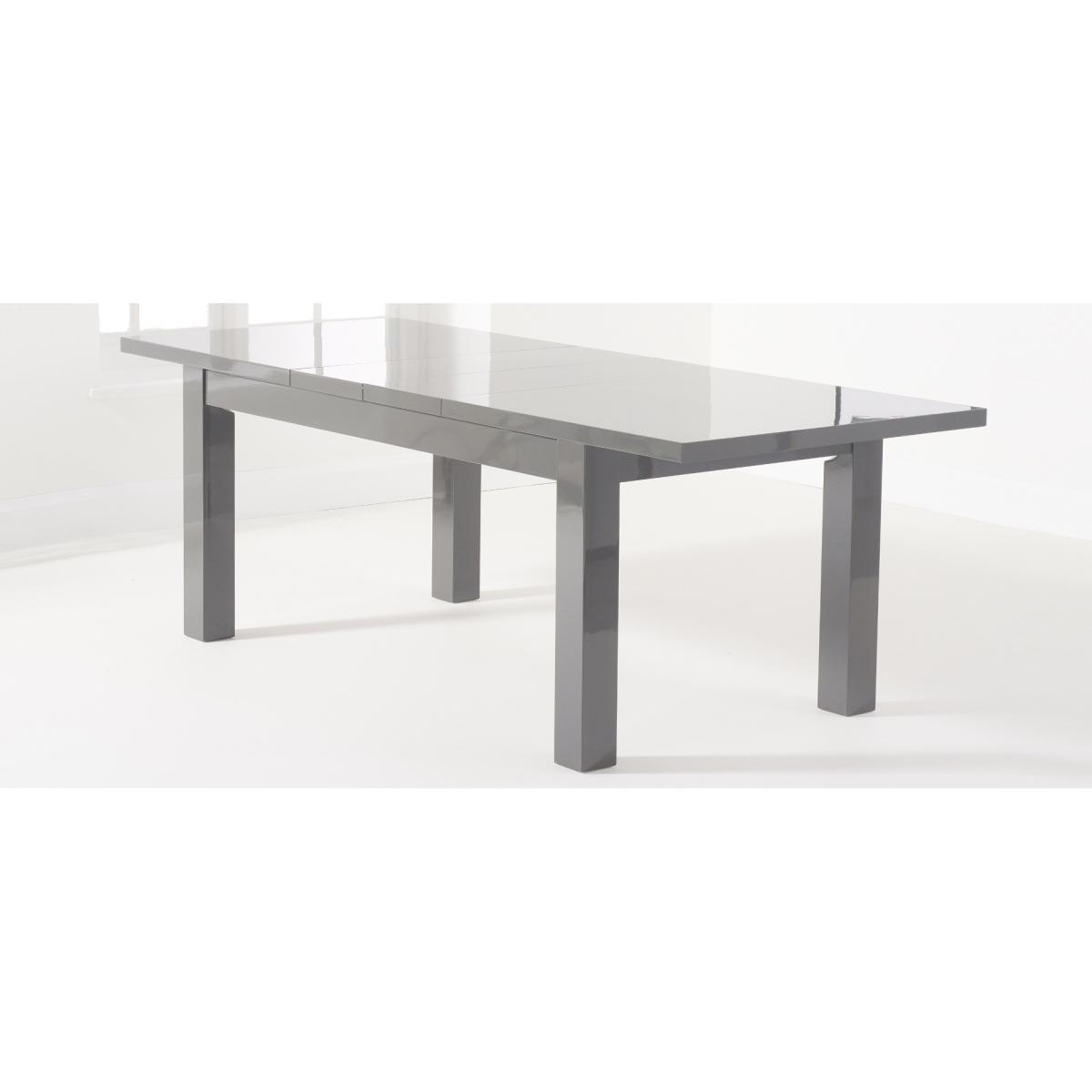 Atlanta Dark Grey Gloss 160-220cm Extending Dining Table With 4 Black Cavello Chairs – image 27