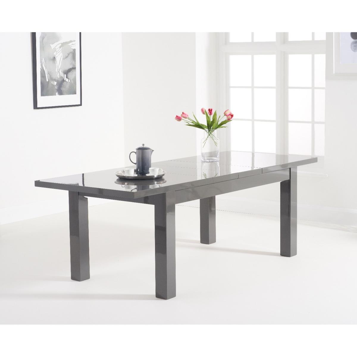 Atlanta Dark Grey Gloss 160-220cm Extending Dining Table With 4 Black Cavello Chairs – image 28