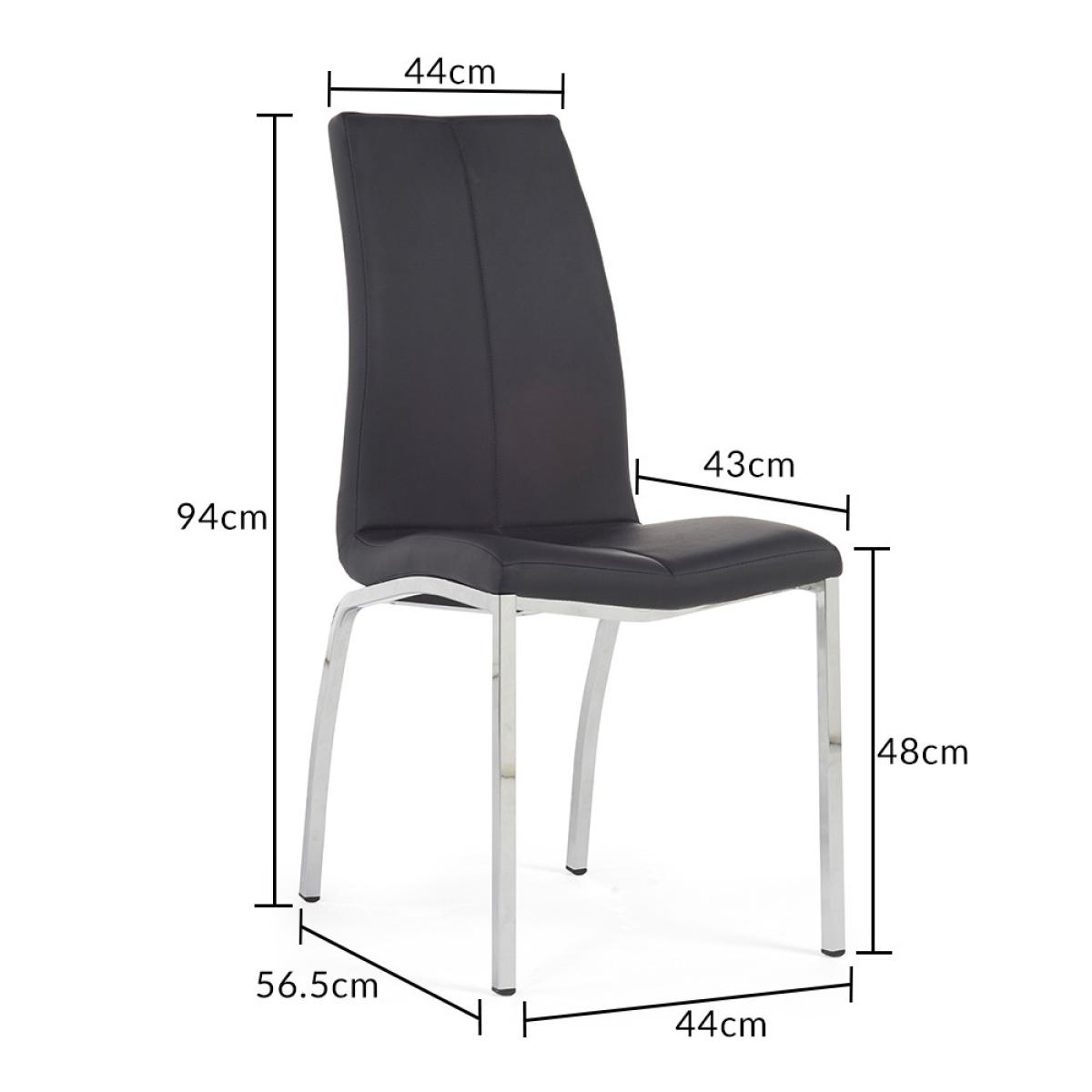 Atlanta Dark Grey Gloss 160-220cm Extending Dining Table With 4 Black Cavello Chairs – image 34