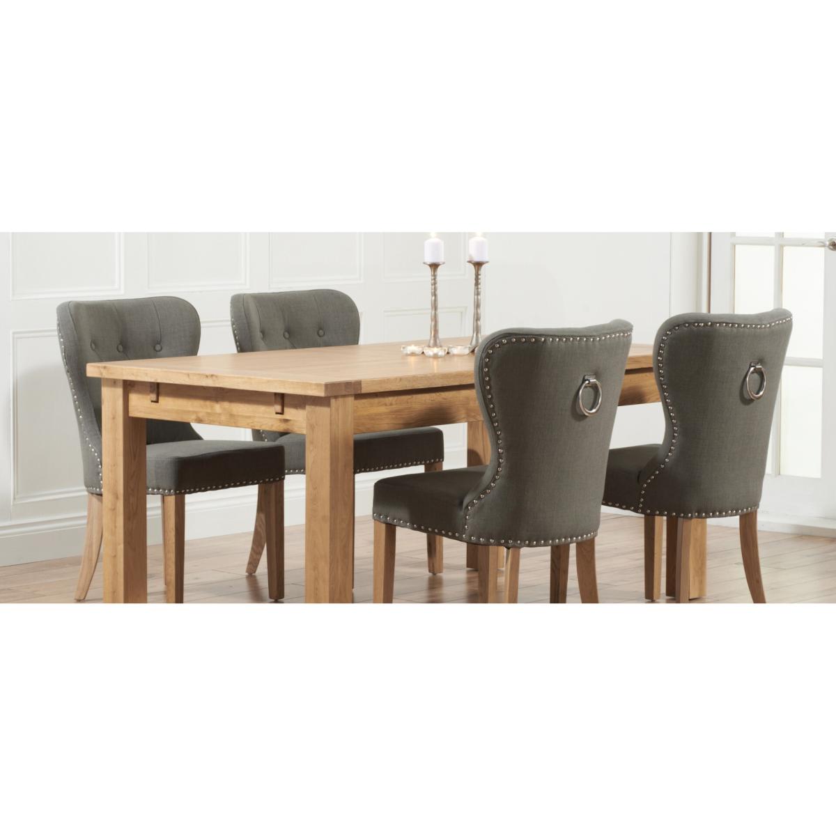 Thetford 180cm Oak Dining Table with 10 Grey Keswick Chairs – image 9