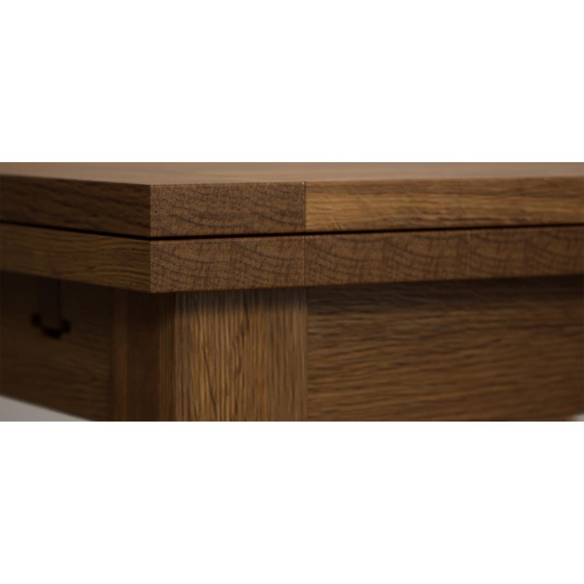 Extending Buxton 90cm Rustic Solid Oak Dining Table with 4 Grey Scroll Back Chairs – image 60