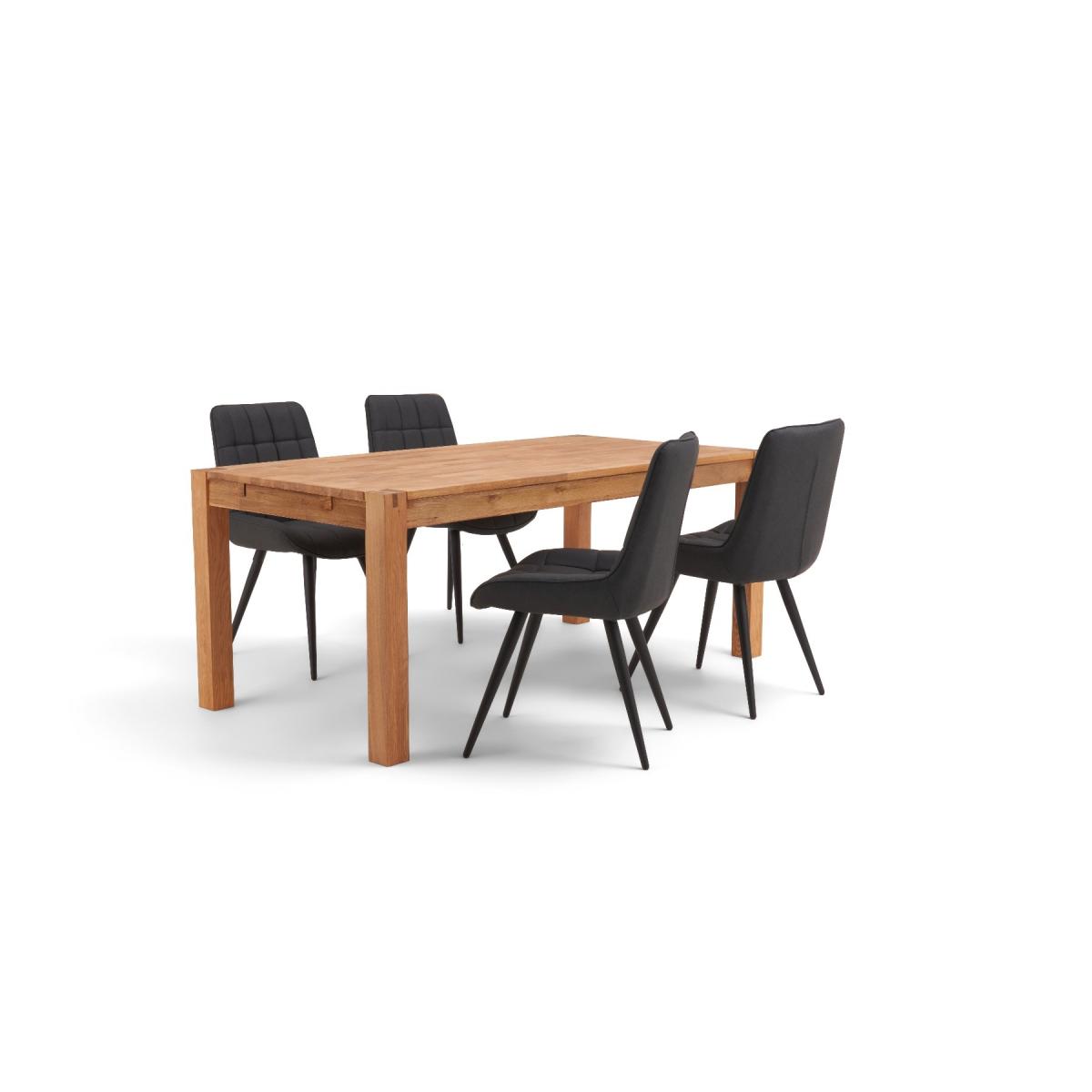 Verona 150cm Oak Table With 4 Grey Larson Faux Leather Chairs – image 7