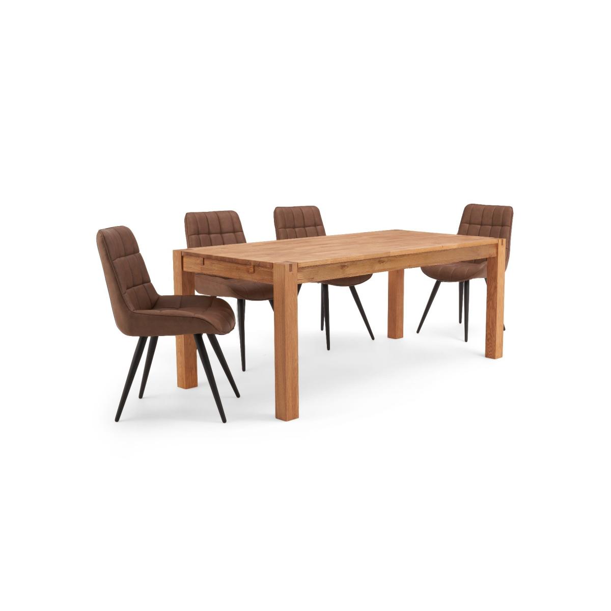 Verona 150cm Oak Table With 4 Grey Larson Faux Leather Chairs – image 8