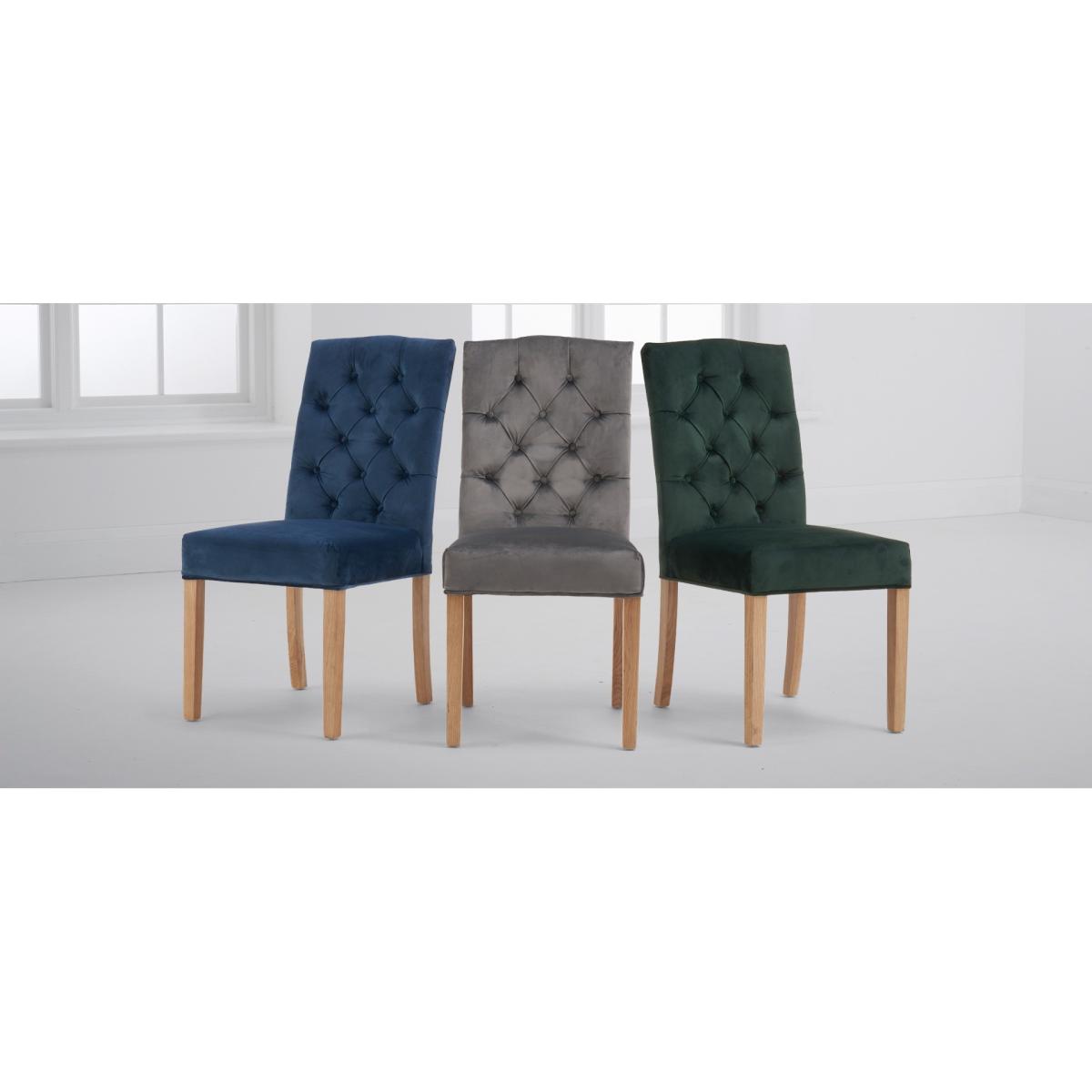 Verona 180cm Solid Oak Dining Table with Claudia Velvet Chairs - Blue, 6 Chairs – image 17