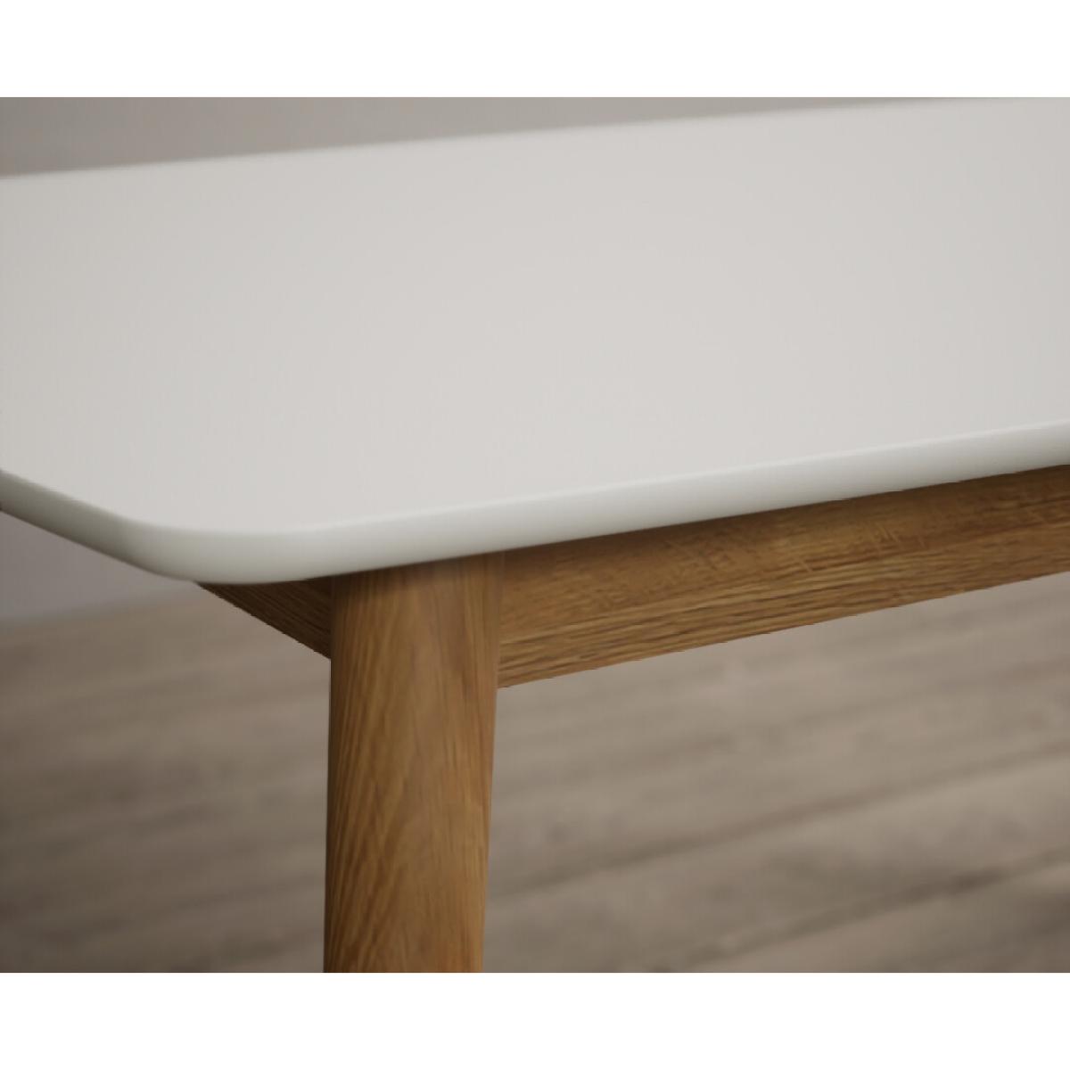 Nordic 150cm Solid Oak and Signal White Painted Dining Table with 2 Grey Nordic Chairs with 1 Grey Bench – image 14