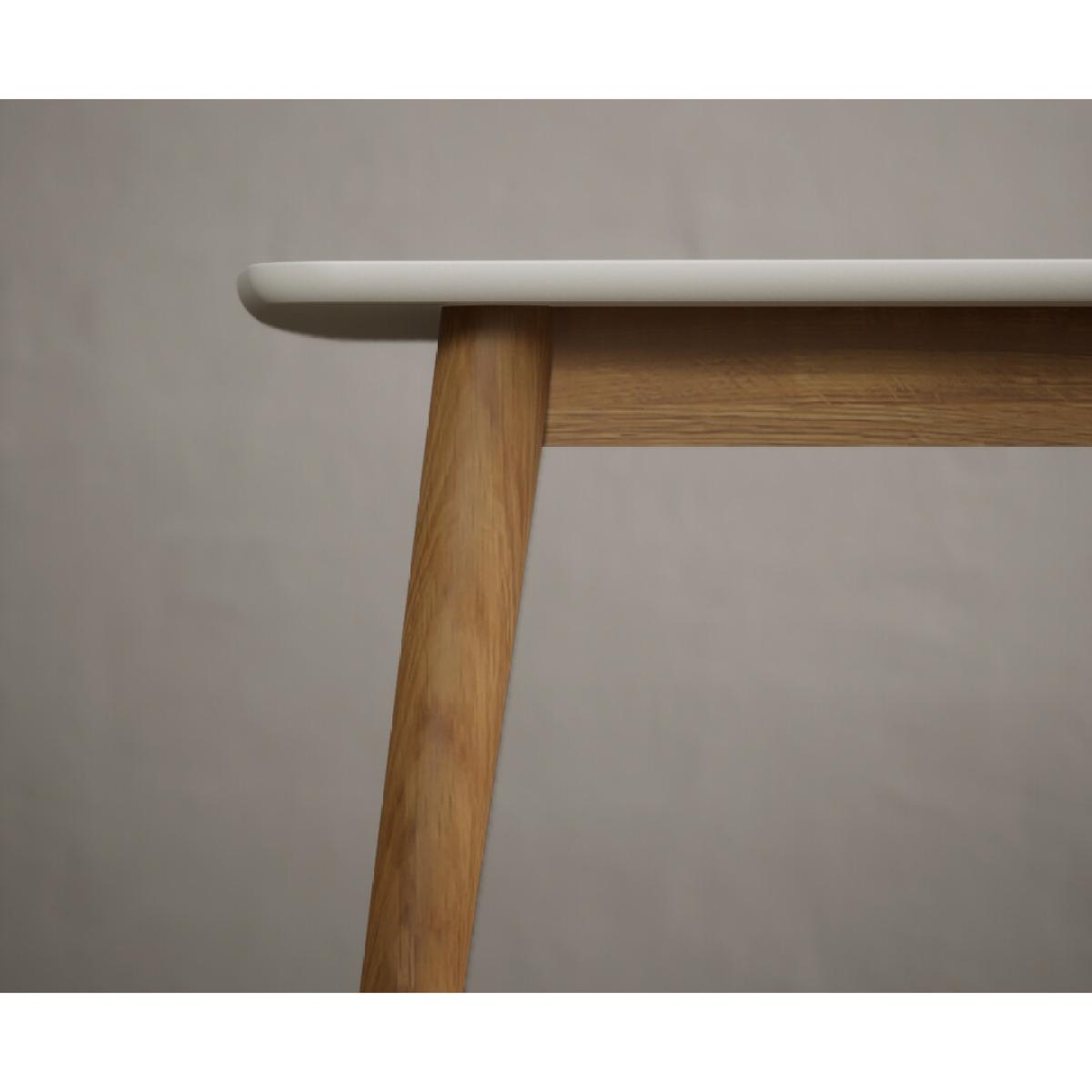 Nordic 150cm Solid Oak and Signal White Painted Dining Table with 2 Grey Nordic Chairs with 1 Grey Bench – image 15