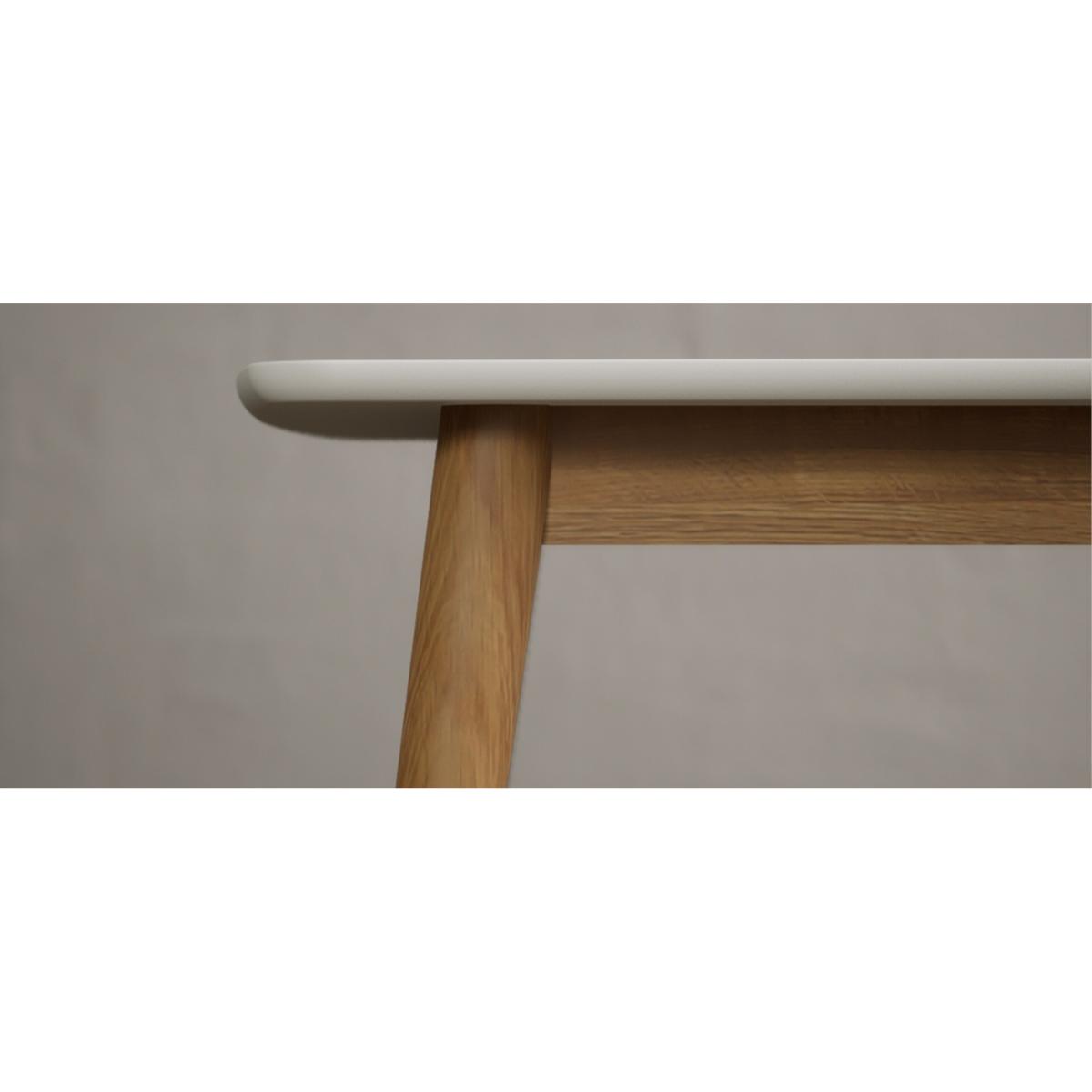 Nordic 150cm Solid Oak and Signal White Painted Dining Table with 2 Grey Nordic Chairs with 1 Grey Bench – image 17