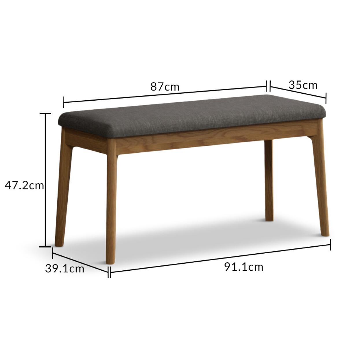 Nordic 150cm Solid Oak and Signal White Painted Dining Table with 2 Grey Nordic Chairs with 1 Grey Bench – image 29