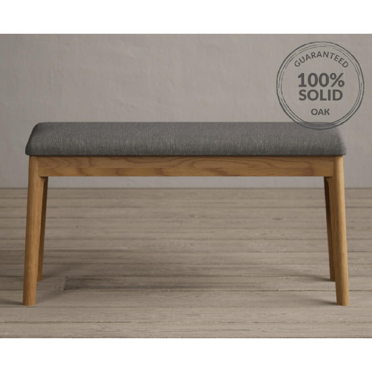 Nordic 150cm Solid Oak and Signal White Painted Dining Table with 2 Grey Nordic Chairs with 1 Grey Bench – image 7