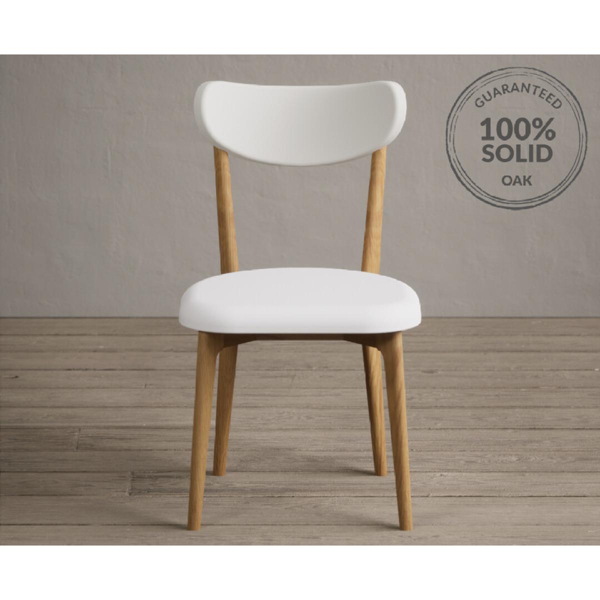 Nordic 150cm Solid Oak and Signal White Painted Dining Table with 2 Grey Nordic Chairs with 1 Grey Bench – image 9