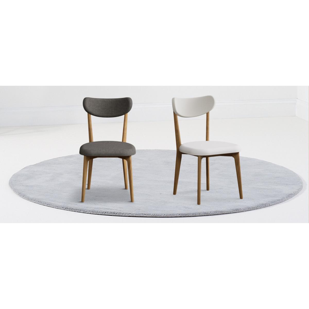 Nordic 150cm Solid Oak and Signal White Painted Dining Table with 2 Grey Nordic Chairs with 1 Grey Bench – image 10