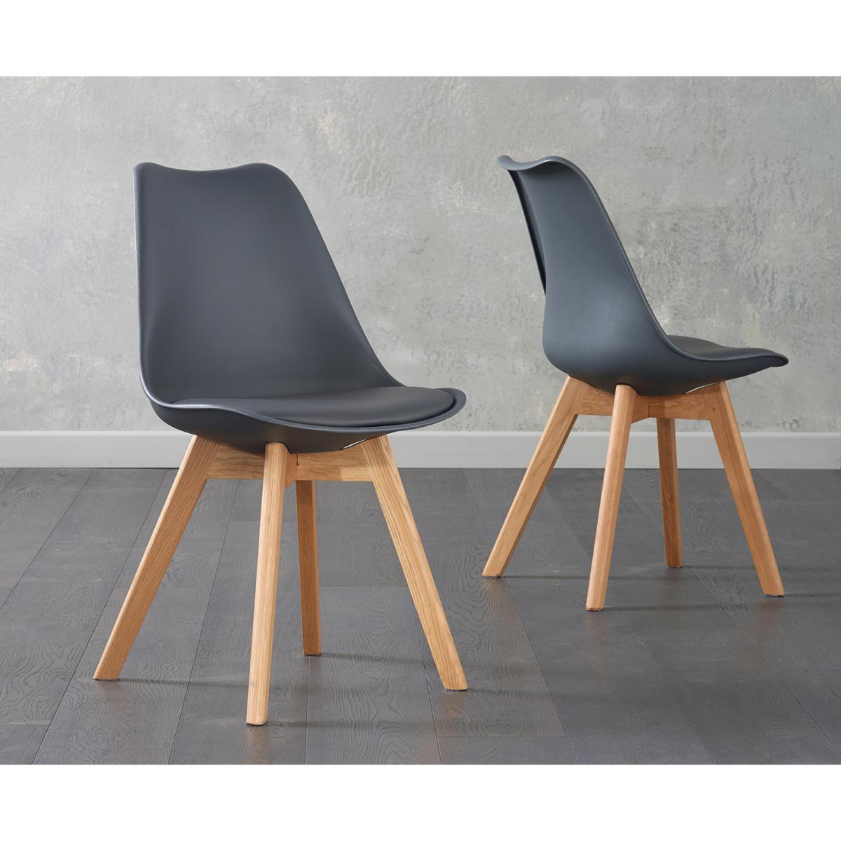 York 120cm Solid Oak Dining Table With 6 Light Grey Orson Faux Leather Chairs – image 7