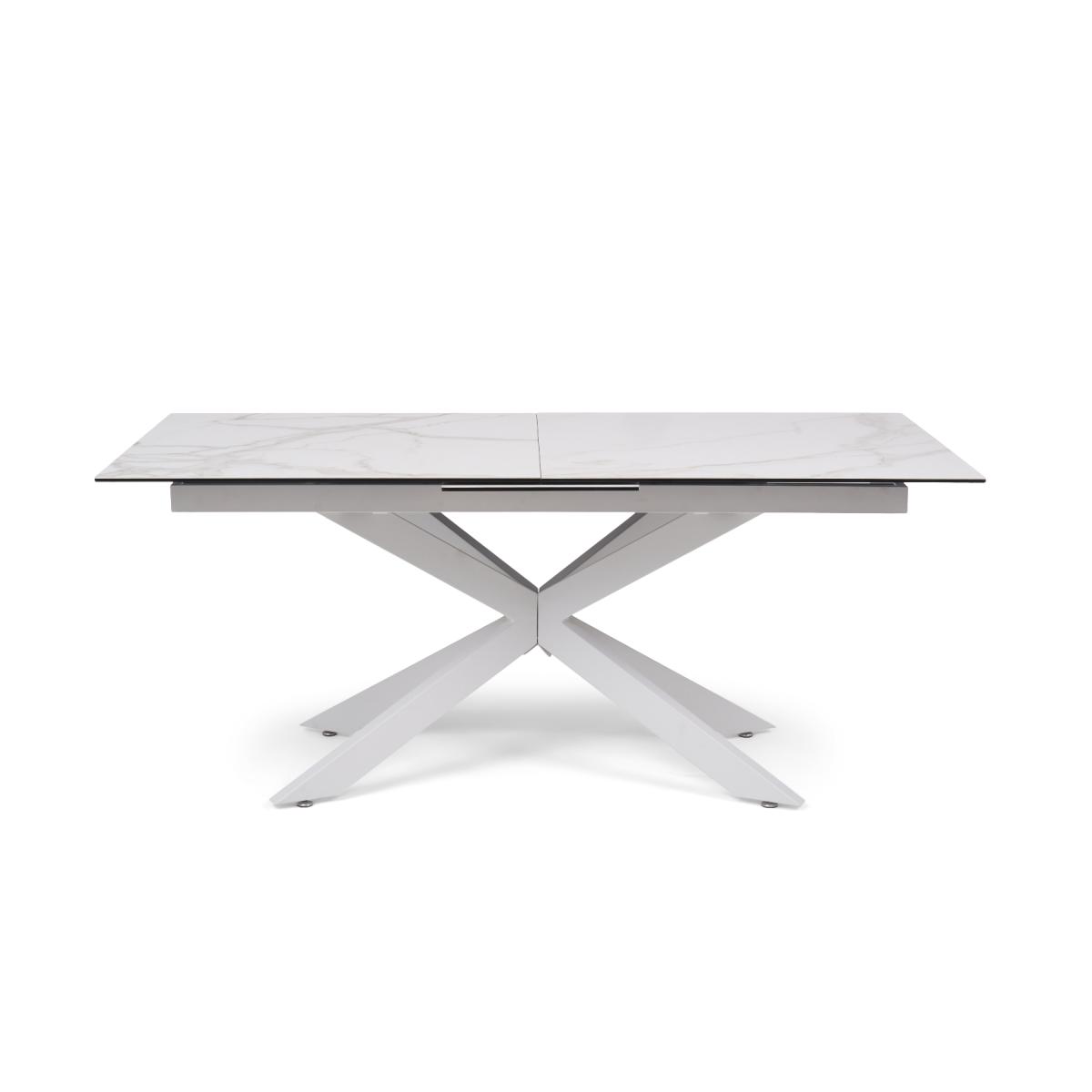 Extending Boston 180cm White Ceramic Dining Table with 10 Grey Vigo Chairs – image 18