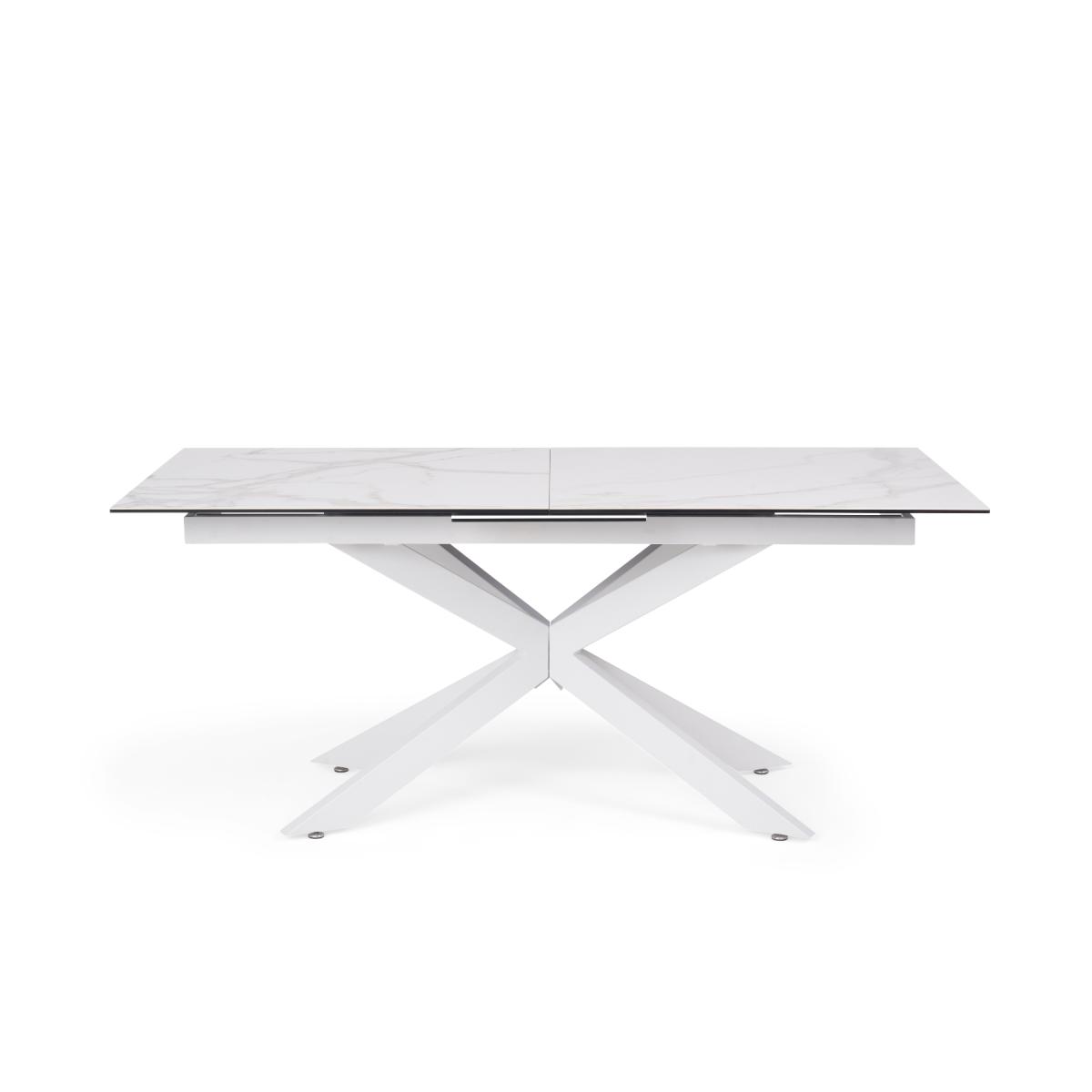 Extending Boston 180cm White Ceramic Dining Table with 10 Grey Vigo Chairs – image 19