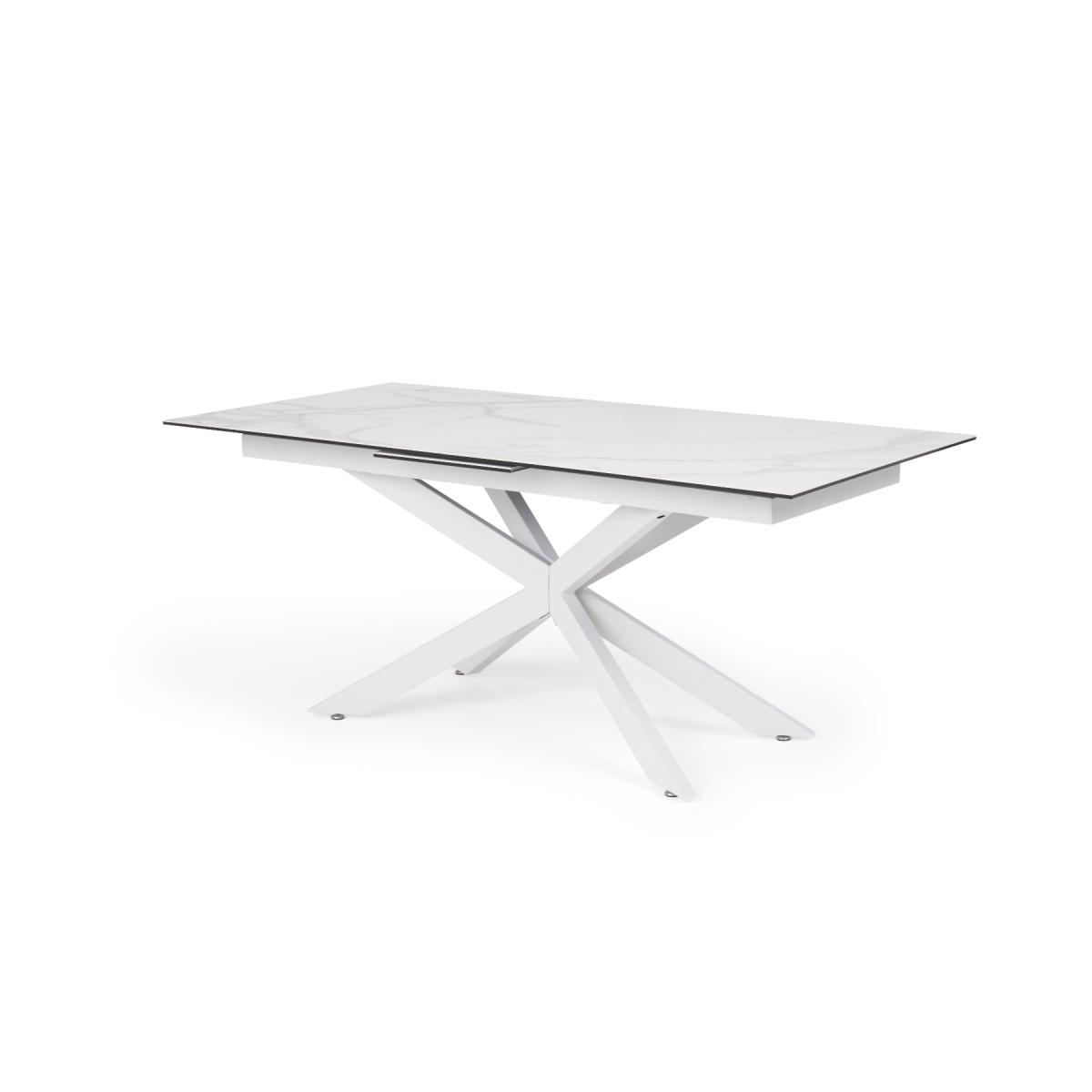 Extending Boston 180cm White Ceramic Dining Table with 10 Grey Vigo Chairs – image 20